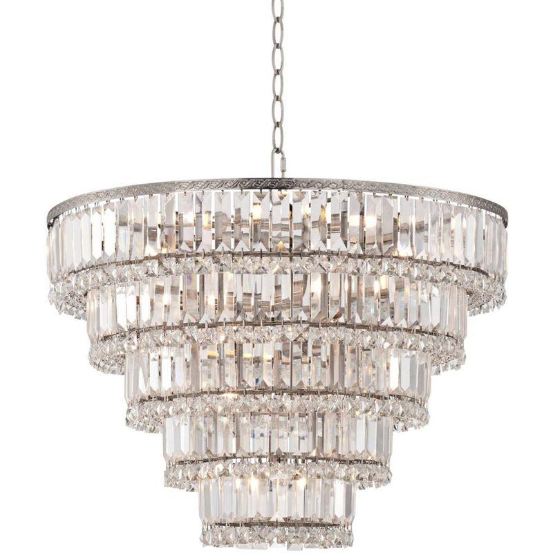 Vienna Satin Nickel 28" Crystal LED Chandelier