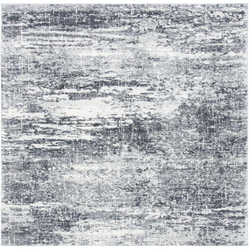 Evoke EVK272 Power Loomed Indoor Area Rug - Ivory/Grey - 5'3"x5'3" - Safavieh