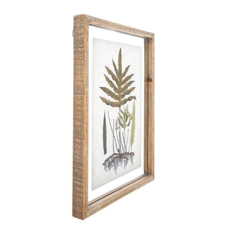 11.7" x 15.7" (Set of 4) Styles Botanical Print on Textured Material with Wood Frame Wall Art - Storied Home: Modern Hardwood Canvas