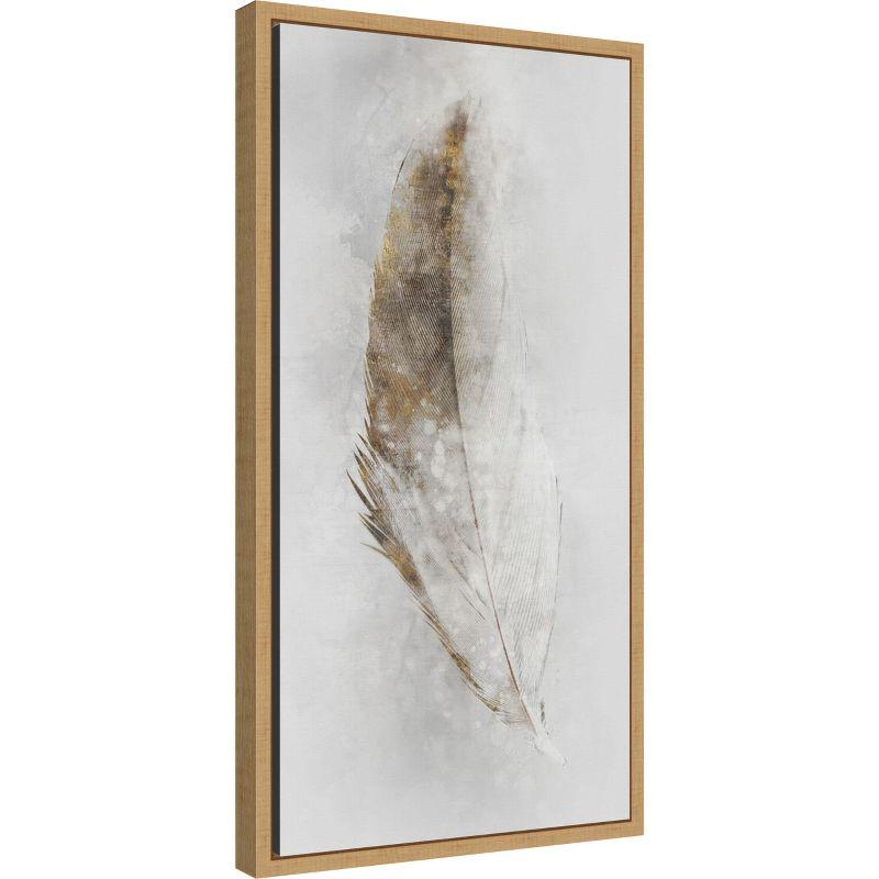 Amanti Art Golden Feather II by Ken Roko Canvas Wall Art Print Framed 14 x 27-in.