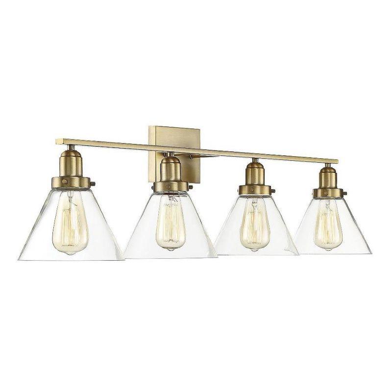 Savoy House Drake 4 - Light Vanity in  Warm Brass