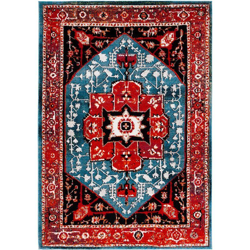 Vintage Hamadan VTH259 Power Loomed Area Rug - Red/Blue - 5'3"x7'6" - Safavieh.