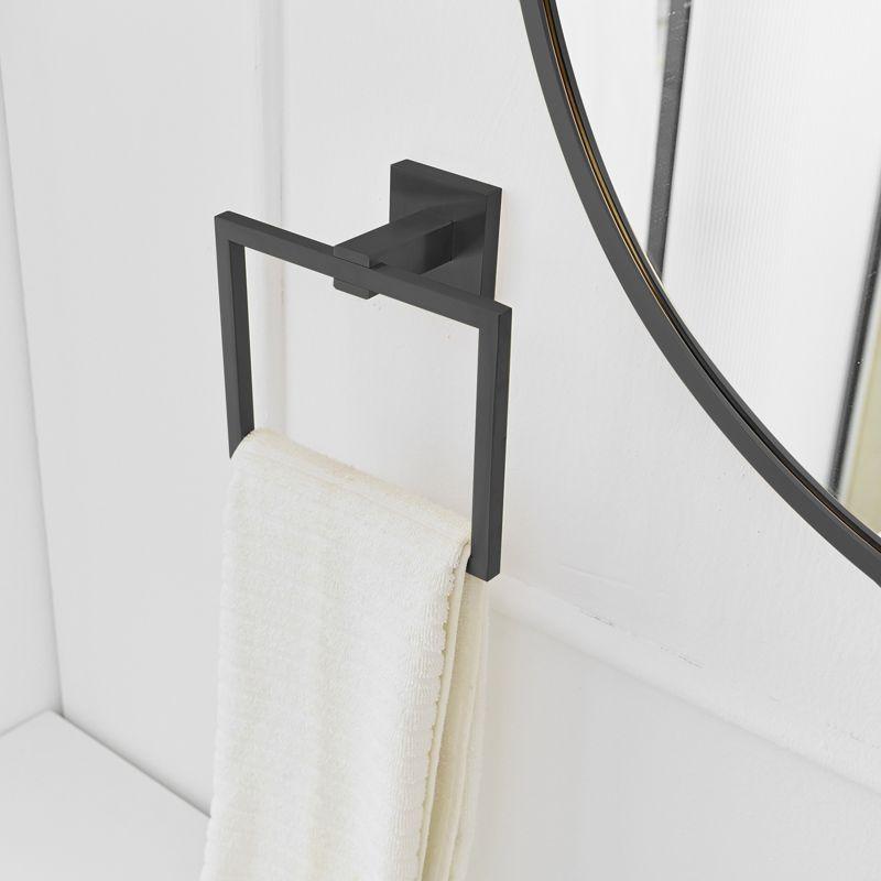 Bath Towel Ring Bathroom Hand Towel Holder Stainless Steel Square Towel Hangers Wall Mounted In Brushed Nickel