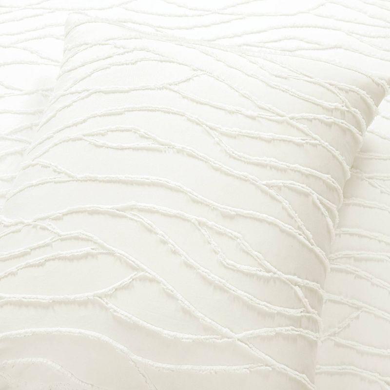 Lush Décor 3pc Jacquard Wave Duvet Cover Set Soft White