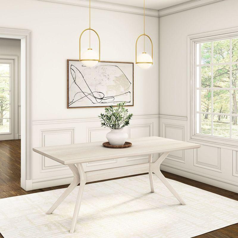 Plank+Beam 72" Verso Rectangular Dining Table for 6, Solid Wood Cross Leg Kitchen Table, White Sand