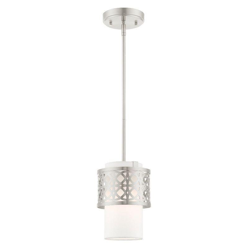 Calinda Adjustable 1-Light Mini Pendant in Brushed Nickel