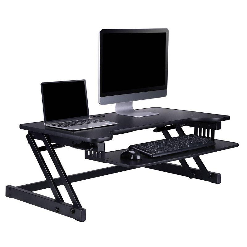 ErgoFlex Black 37.5" Wide Adjustable Standing Desk Converter