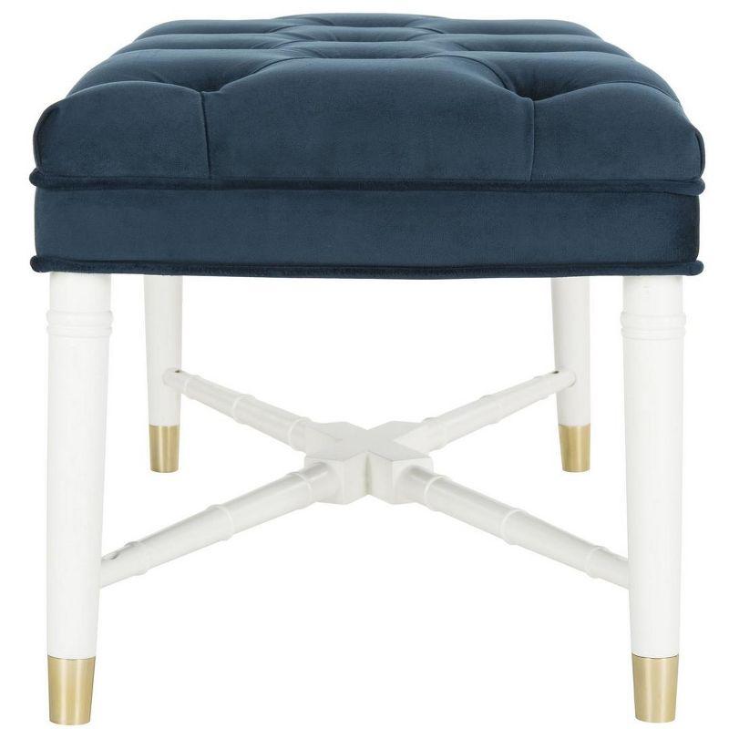 Rory Contemporary Tufted Bench - Navy - Safavieh
