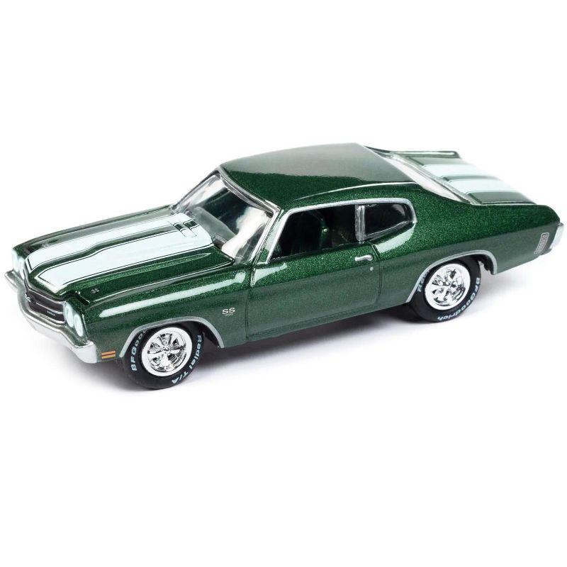 1970 Chevrolet Chevelle SS Forest Green Metallic with White Stipes "John Wick" (2014) 1/64 Diecast Model Car by Johnny Lightning