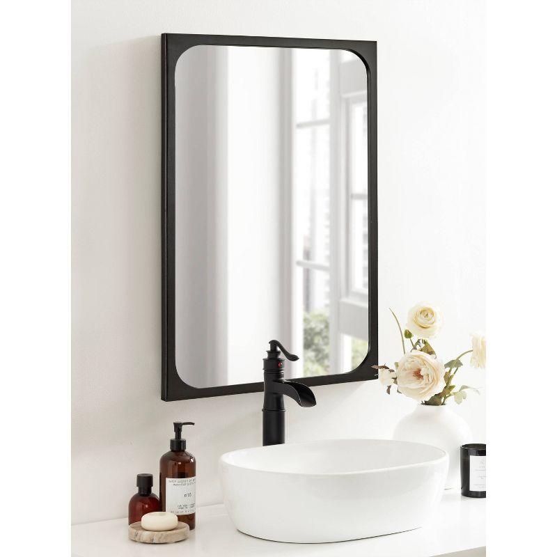 Kenai 24x36 Black Wood Rectangular Bathroom Vanity Mirror