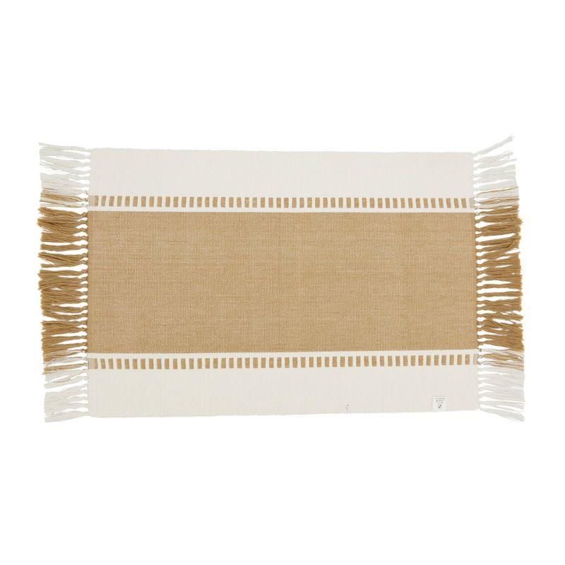 Saro Lifestyle Tassel Trimmed Stripe Placemat (Set of 4)