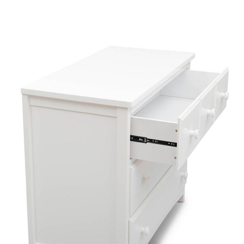 White 3-Drawer Nursery Dresser with Gold Finish