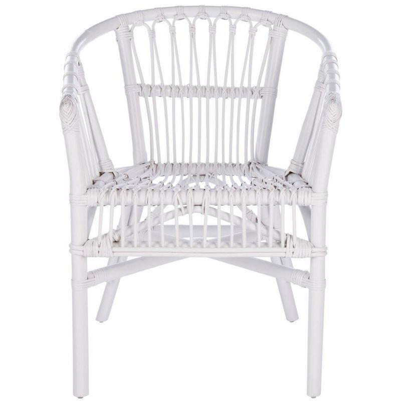 Sustainably Sourced White Rattan Accent Chair Set