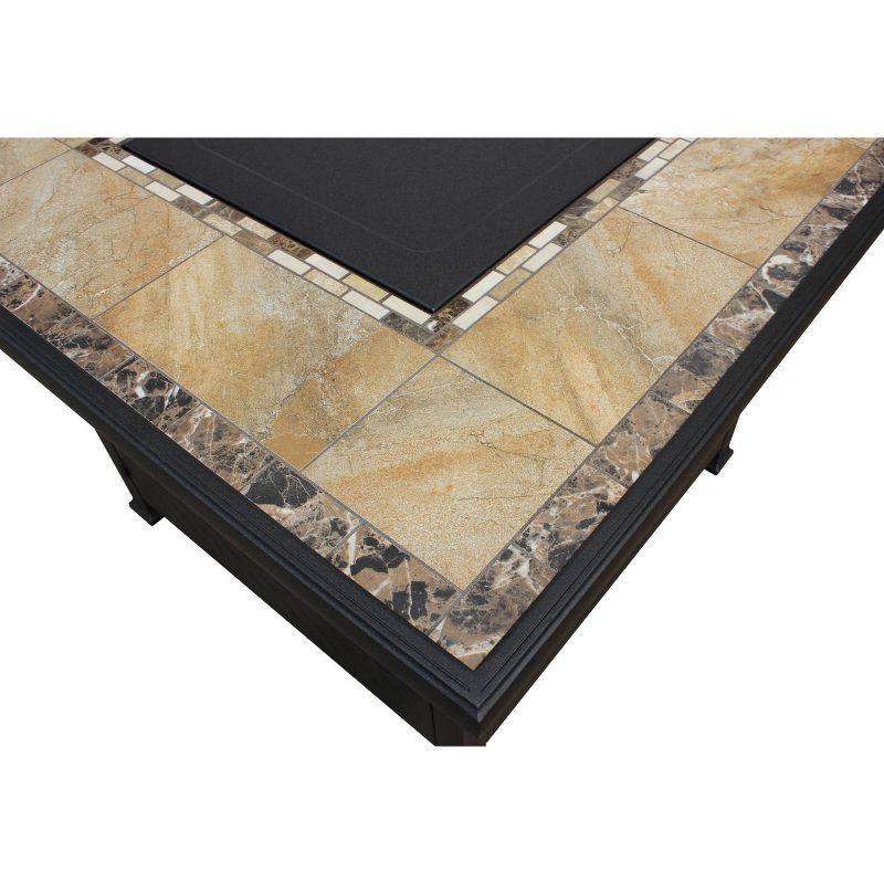 Square Tile Top Fire Pit - AZ Patio Heaters: Durable, Weatherproof, CSA Certified, 50K BTU Output