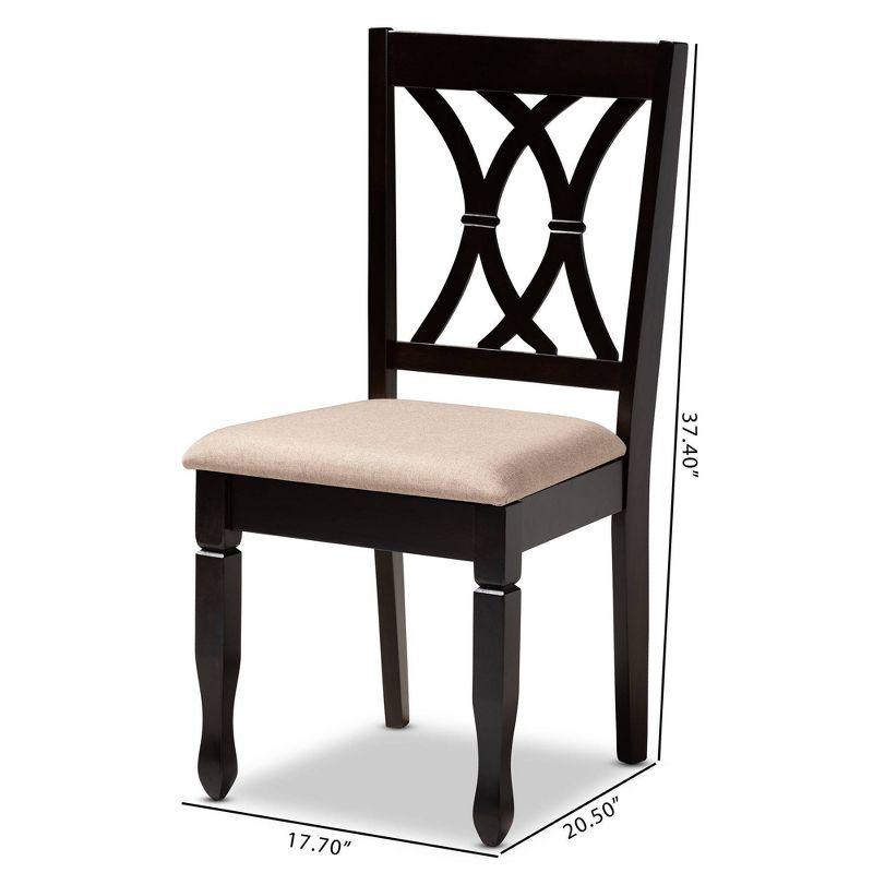 Reneau Sand and Brown Wood Cane Dining Chair Set