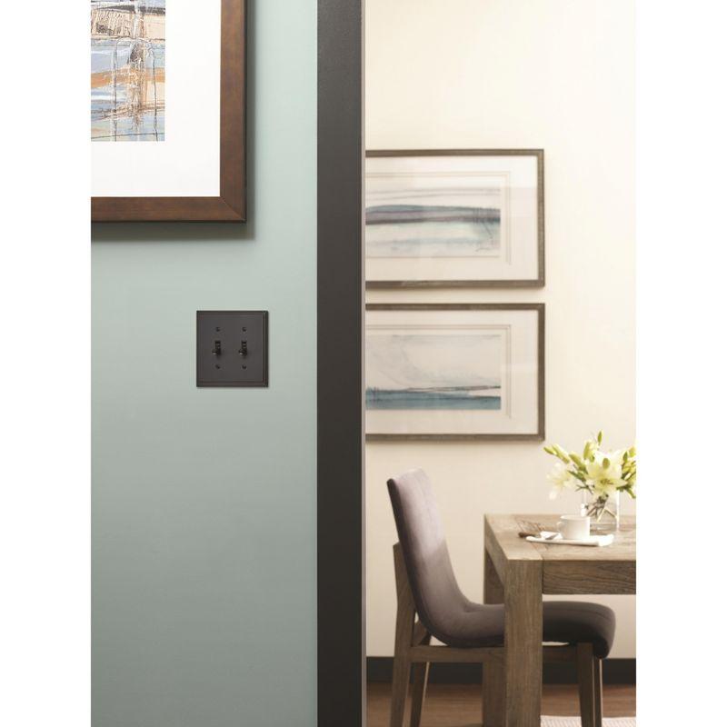 Black Bronze 2-Gang Toggle Light Switch Wall Plate