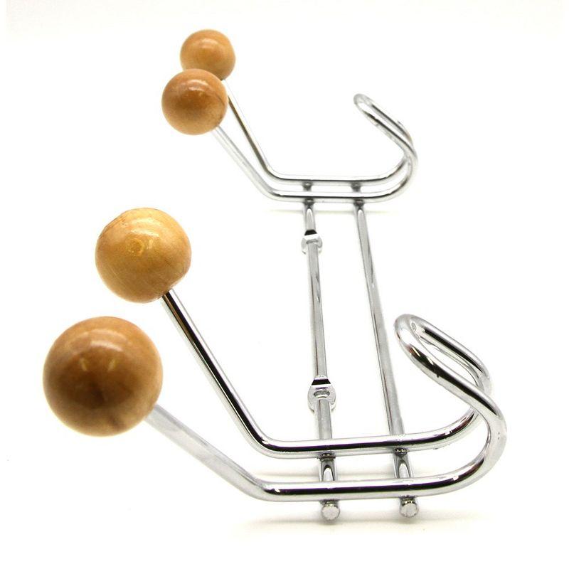 Wall Mounted Coat Rack 6 Hooks Chrome for Towel Hat Entryway