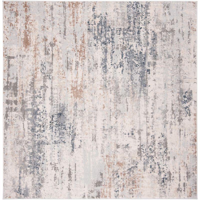 Invista INV432 Power Loomed Area Rug - Cream/Grey - 6'7"x6'7" - Safavieh.