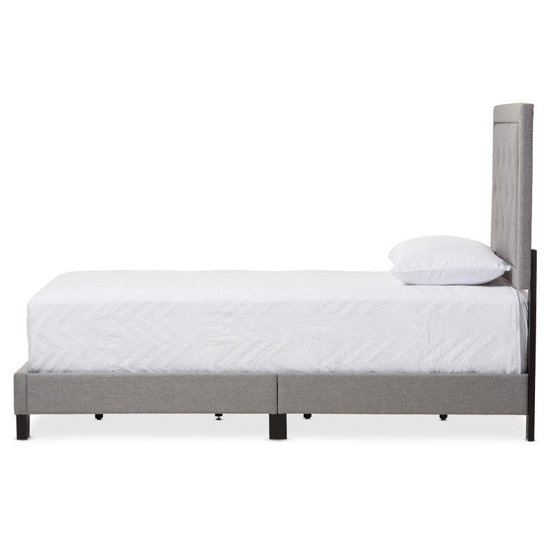 Paris Modern And Contemporary Linen Upholstered Tufting Platform Bed - Twin - Baxton Studio