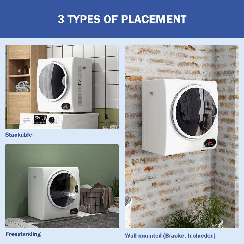 HomCom 1.5 Cubic Feet Vented Electric Stackable Dryer