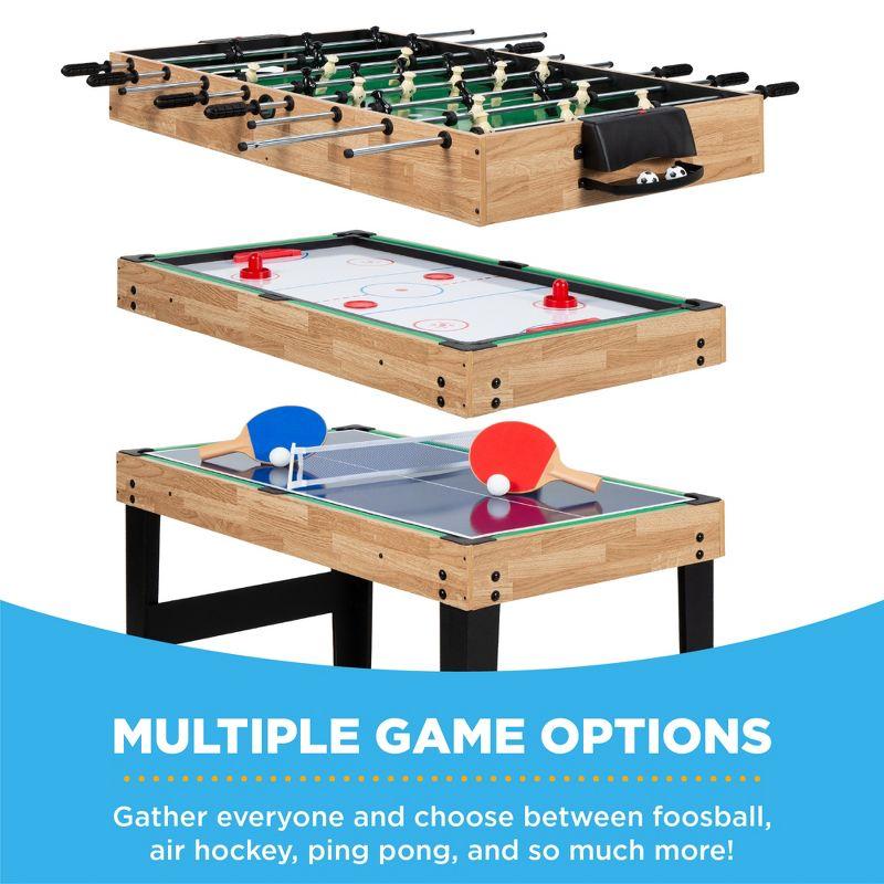 Best Choice Products 2x4ft 10-in-1 Combo Game Table Set w/ Hockey, Foosball, Pool, Shuffleboard, Ping Pong