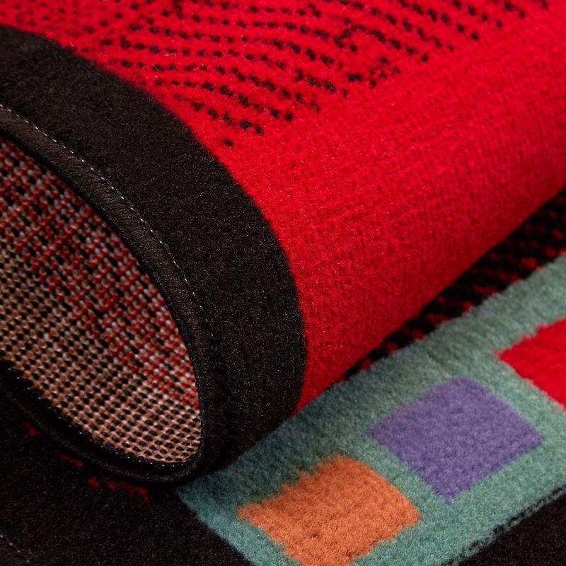 Home Dynamix Premium Sagrada Southwestern Geometric Area Rug, Black/Red, 5'2"x7'4"