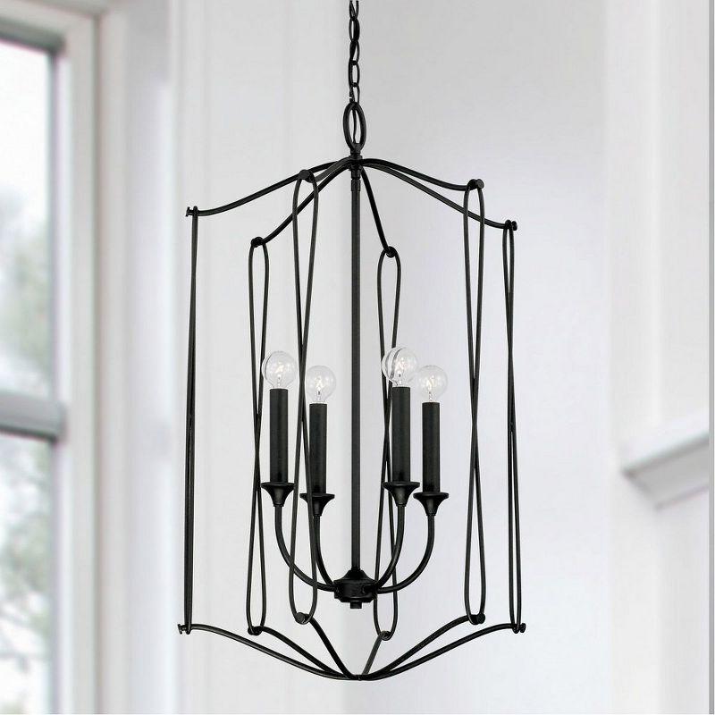 4 - Light Black Iron Lantern Pendant