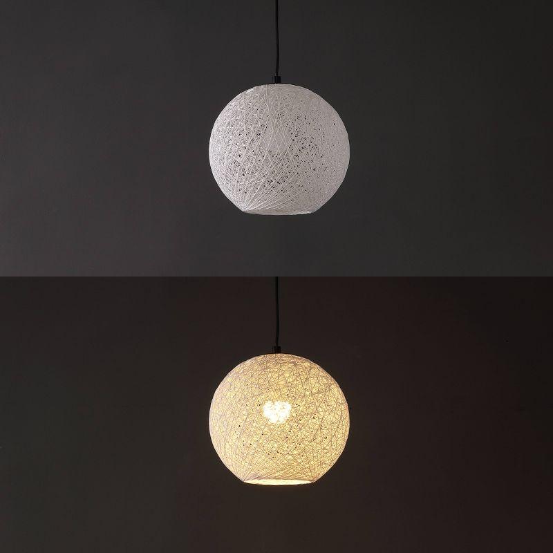 Isla Jade 12" Lacey Bohemian Minimalist Iron/Rope Woven Globe LED Pendant White/Black : 20x20 Inch Polyester, Machine Washable Cloth Napkins