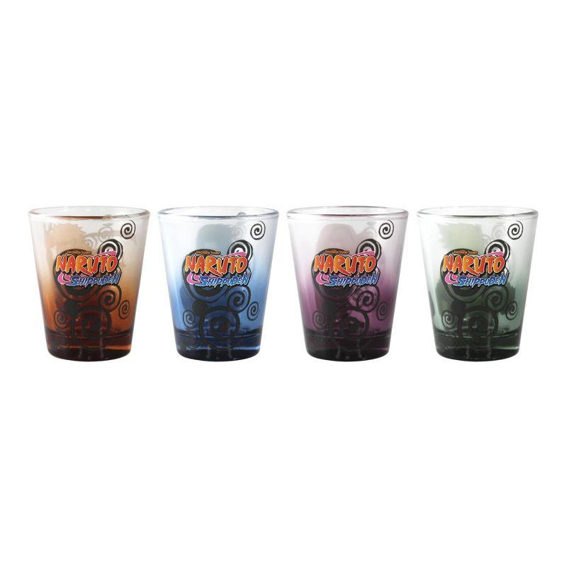 Naruto Shippuden Character 1.5oz Glass Shot Set of 4