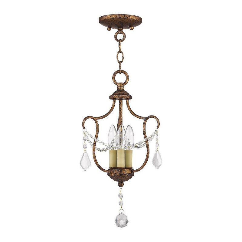 Livex Lighting Chesterfield 3 - Light Pendant in  Hand Applied Venetian Golden Bronze