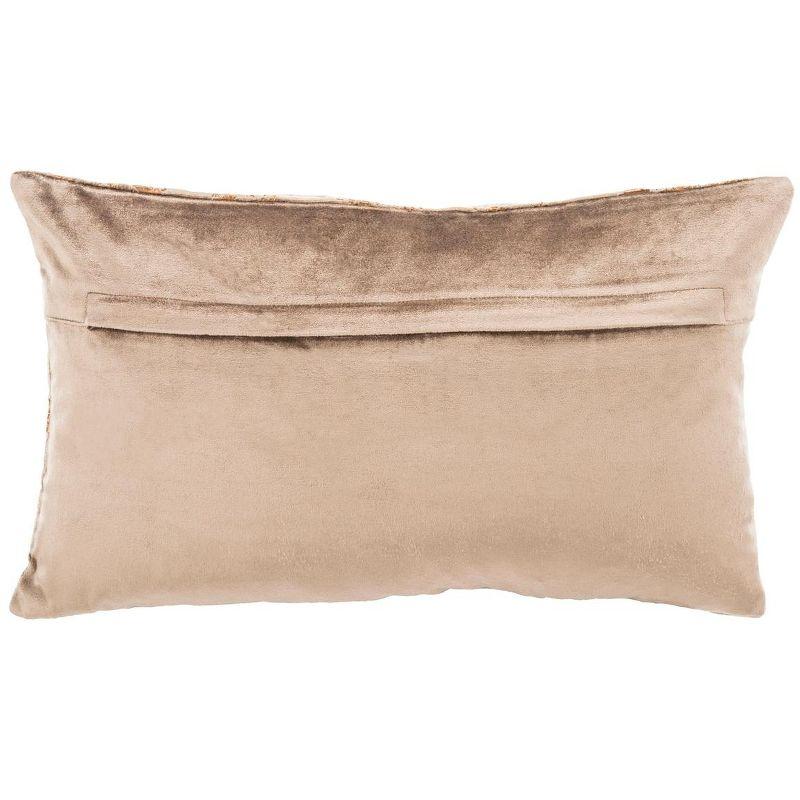 Edmee Metallic Brown Rectangular Throw Pillow