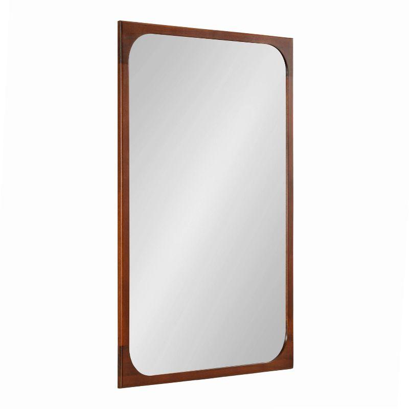 Kate & Laurel All Things Decor 24"x36" Kenai Framed Wall Mirror Walnut Brown: Modern Rectangular Design, No Assembly Required