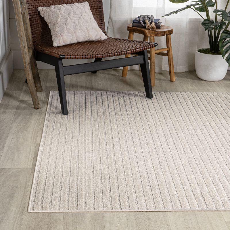 JONATHAN Y Aarhus High-Low Minimalist Scandi Striped Indoor/Outdoor Area Rug