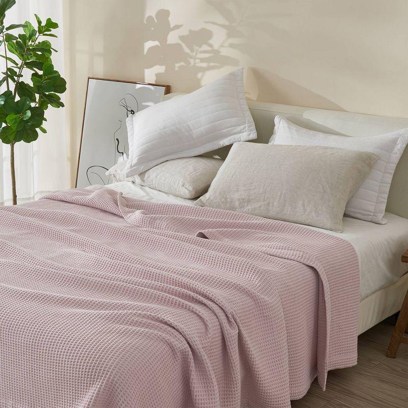 Solid Cotton Waffle Weave Blanket