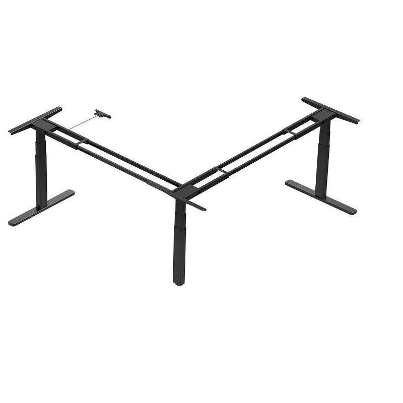 L-Shaped Triple Motor Adjustable Black Sit-Stand Desk