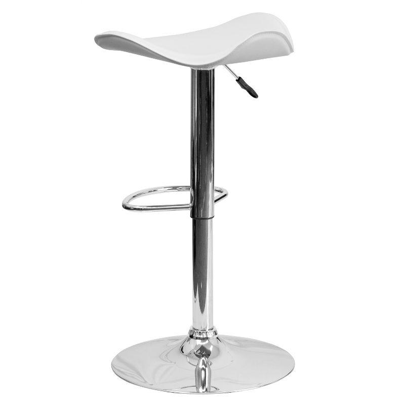 Flash Furniture Contemporary Vinyl Adjustable Height Barstool with Wavy Seat and Chrome Base