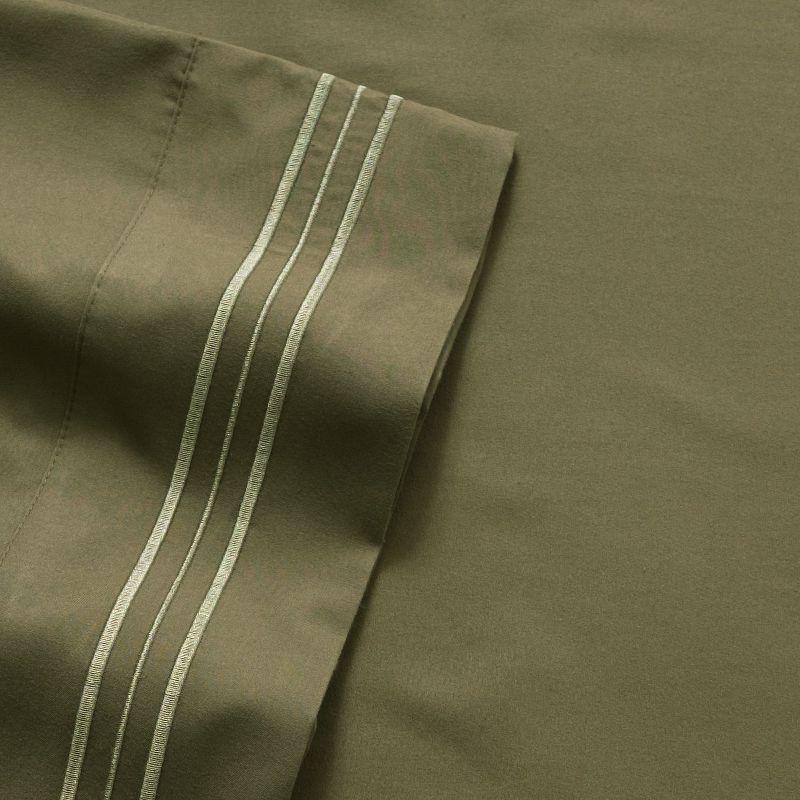 4 Piece Sheet Set, Ultra Soft 1800 Series Collection - Queen, Olive