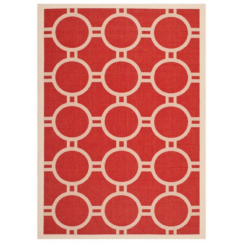 Red Square Easy-Care Synthetic Indoor/Outdoor Rug, 59"