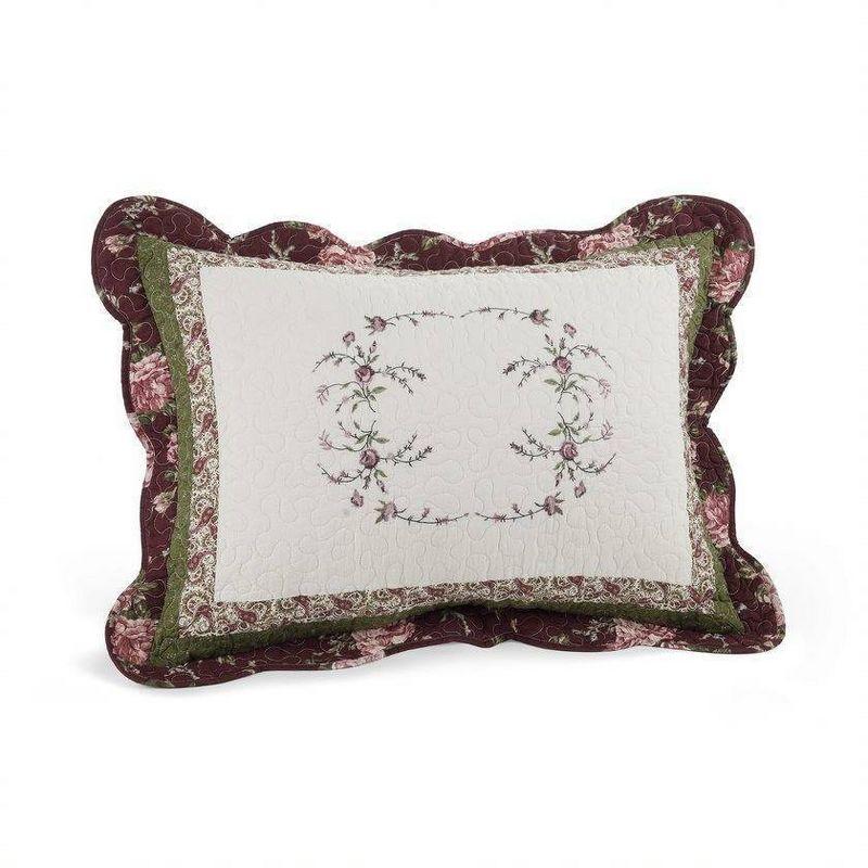 Heirloom Embroidered Floral King Sham in Ivory Cotton