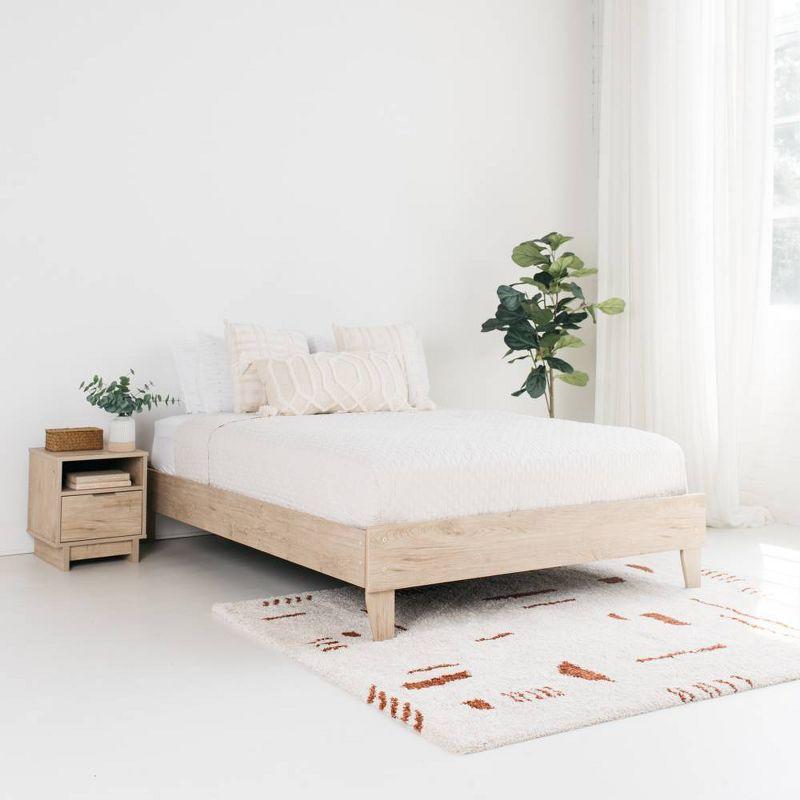 Contemporary Queen-Size Platform Bed with Wood Frame