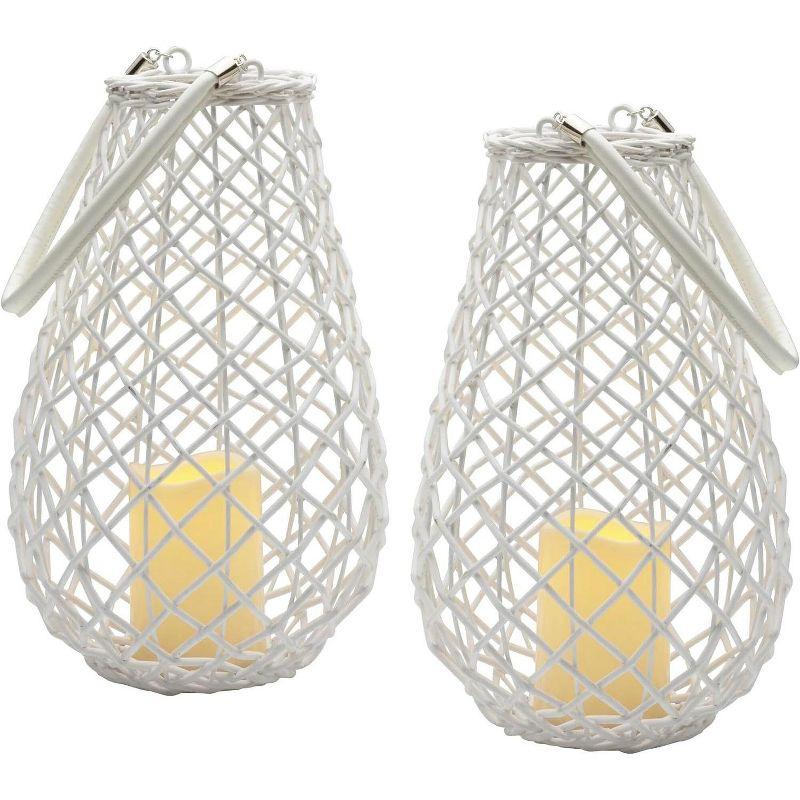 13.5'' H Wicker Tabletop Lantern with Candle Included