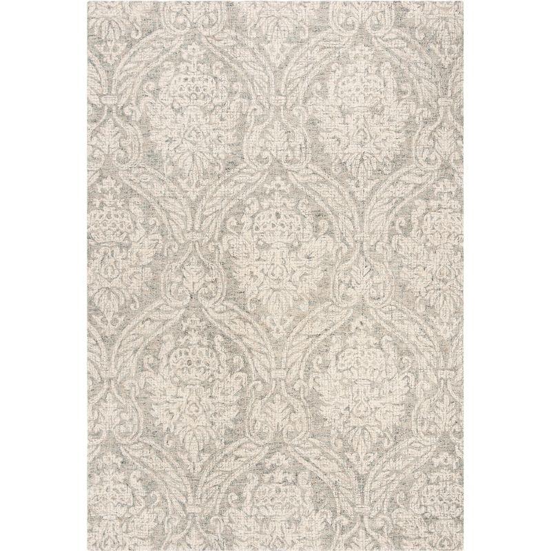Rosemarie Abstract Handmade Tufted Wool Gray/Ivory Area Rug