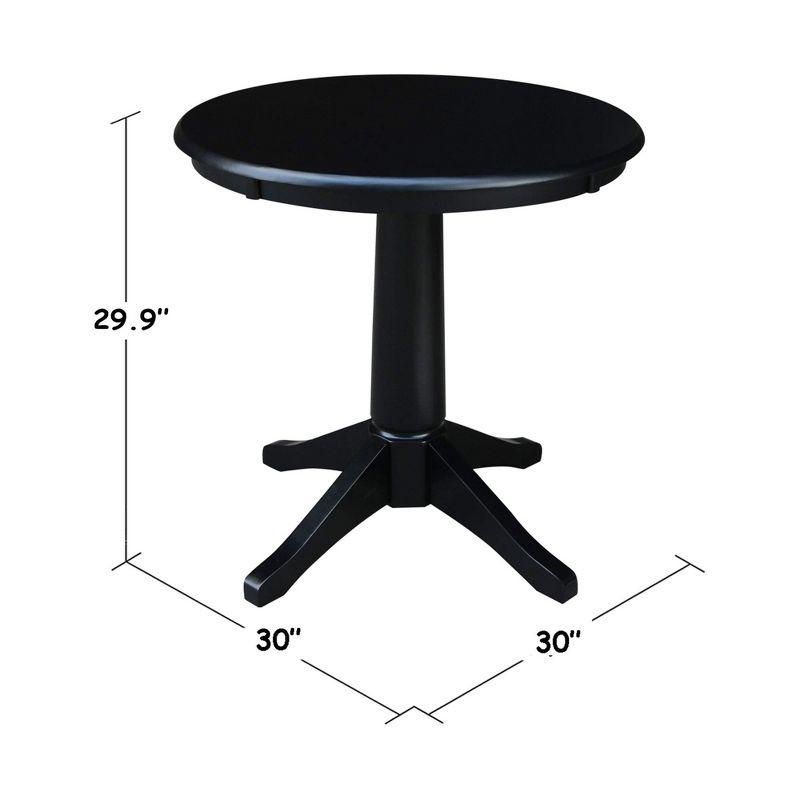 Black Round Solid Wood Pedestal Dining Table