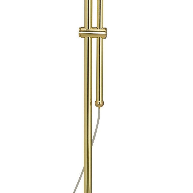 Regency Hill Traditional Adjustable Pharmacy Floor Lamp 54" Tall Brass Adjustable Metal Head for Living Room Reading Bedroom Office