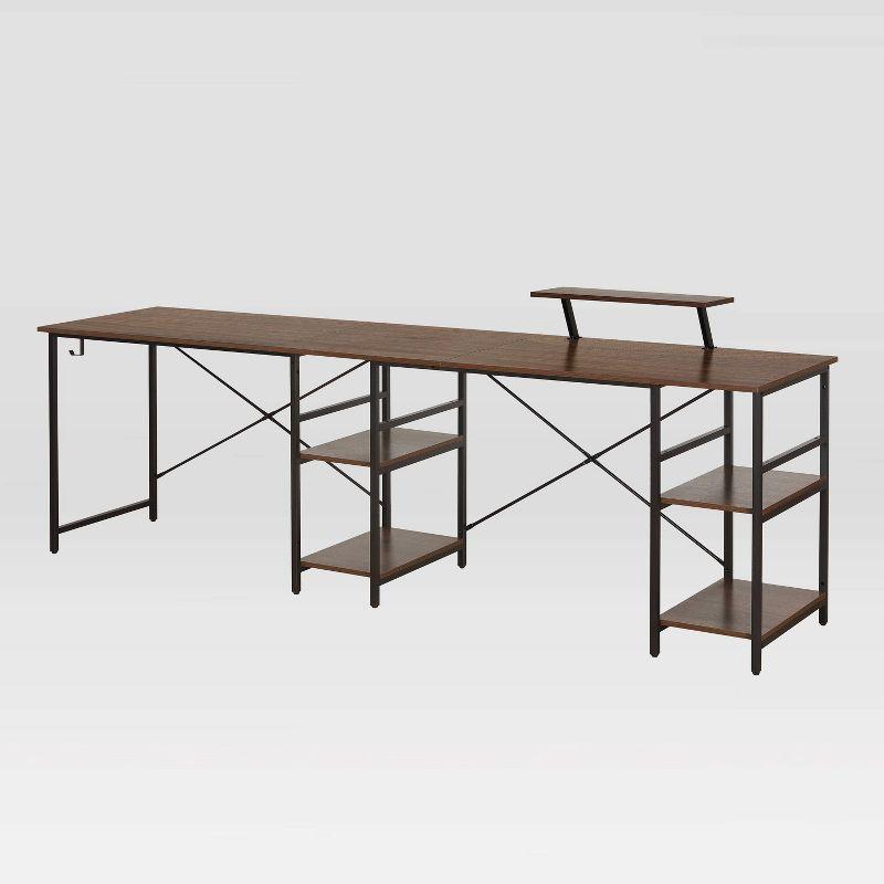 Inbox Zero Techni Mobili L-Shape Industrial Desk With Storage Shelves | Wayfair
