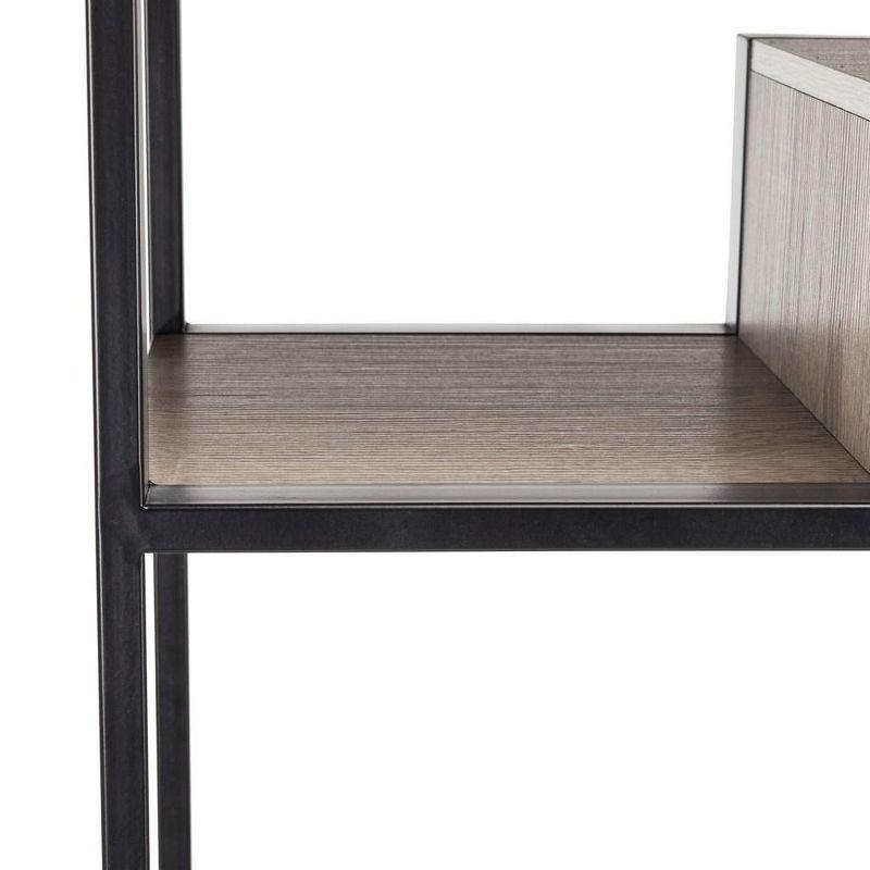 Joanna Retro Mid Century Wood Etagere - Light Brown/Black - Safavieh.