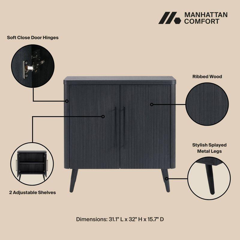 Manhattan Comfort Jodie Mid-Century Modern Accent Cabinet with 2 Shelves