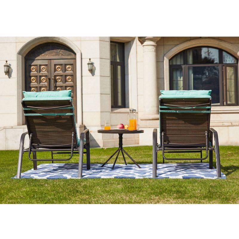 3pc Outdoor Metal Chaise Lounge Set - Patio Festival