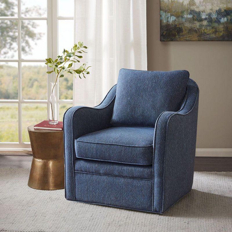 Mitchell Wide Seat Swivel Armchair Navy - Madison Park