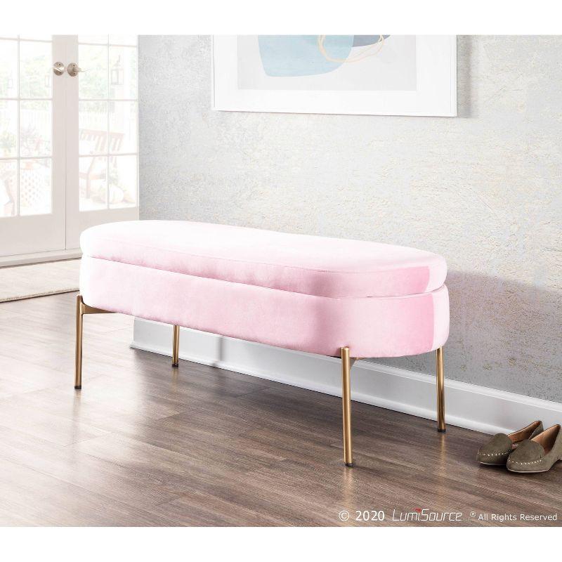 48" Chloe Contemporary Upholstered Storage Bench - LumiSource